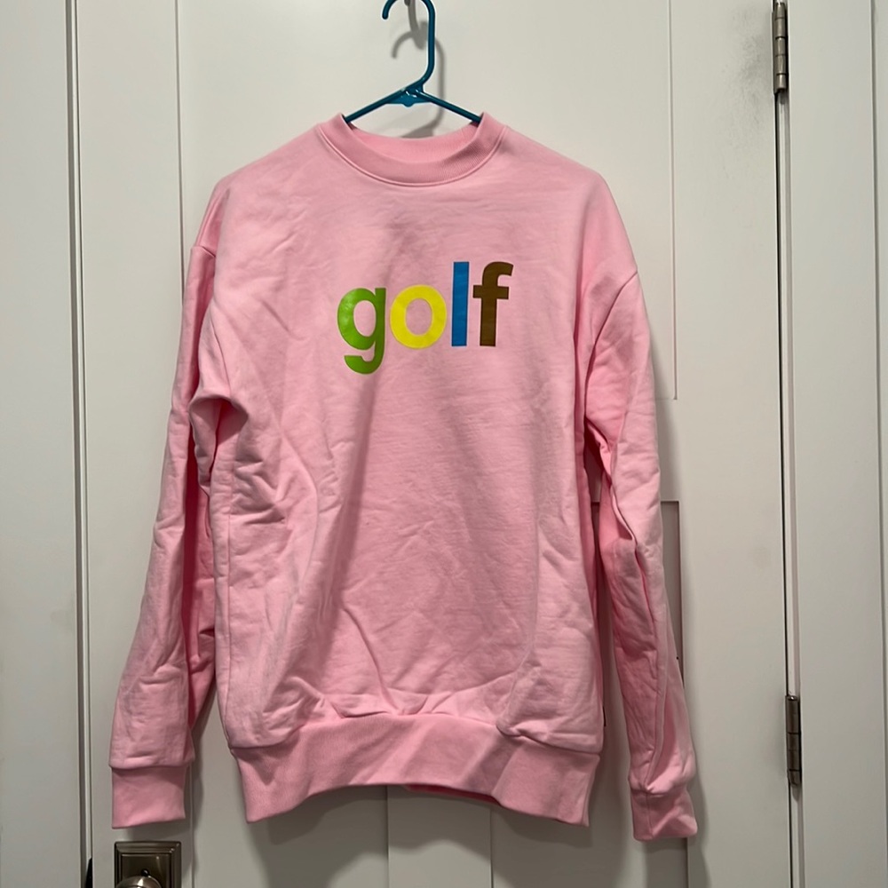 Pink golf crewneck